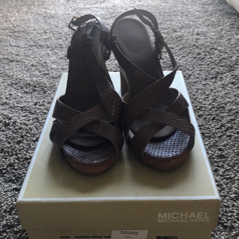 MICHAEL Kors Brown Wedge Sandals